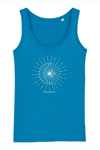 Blue Celestial Print Vest Yoga Top