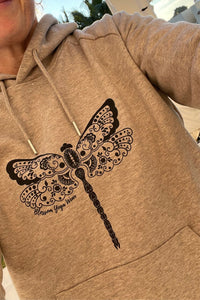 Dragonfly print yoga hoodie - Blossom Yoga Wear
