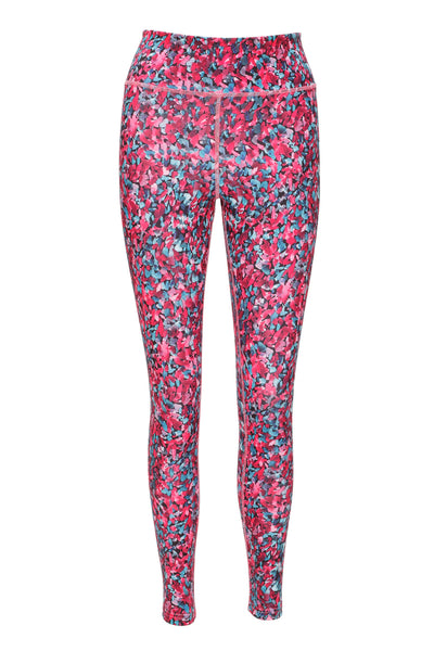 pink patterned yoga pants