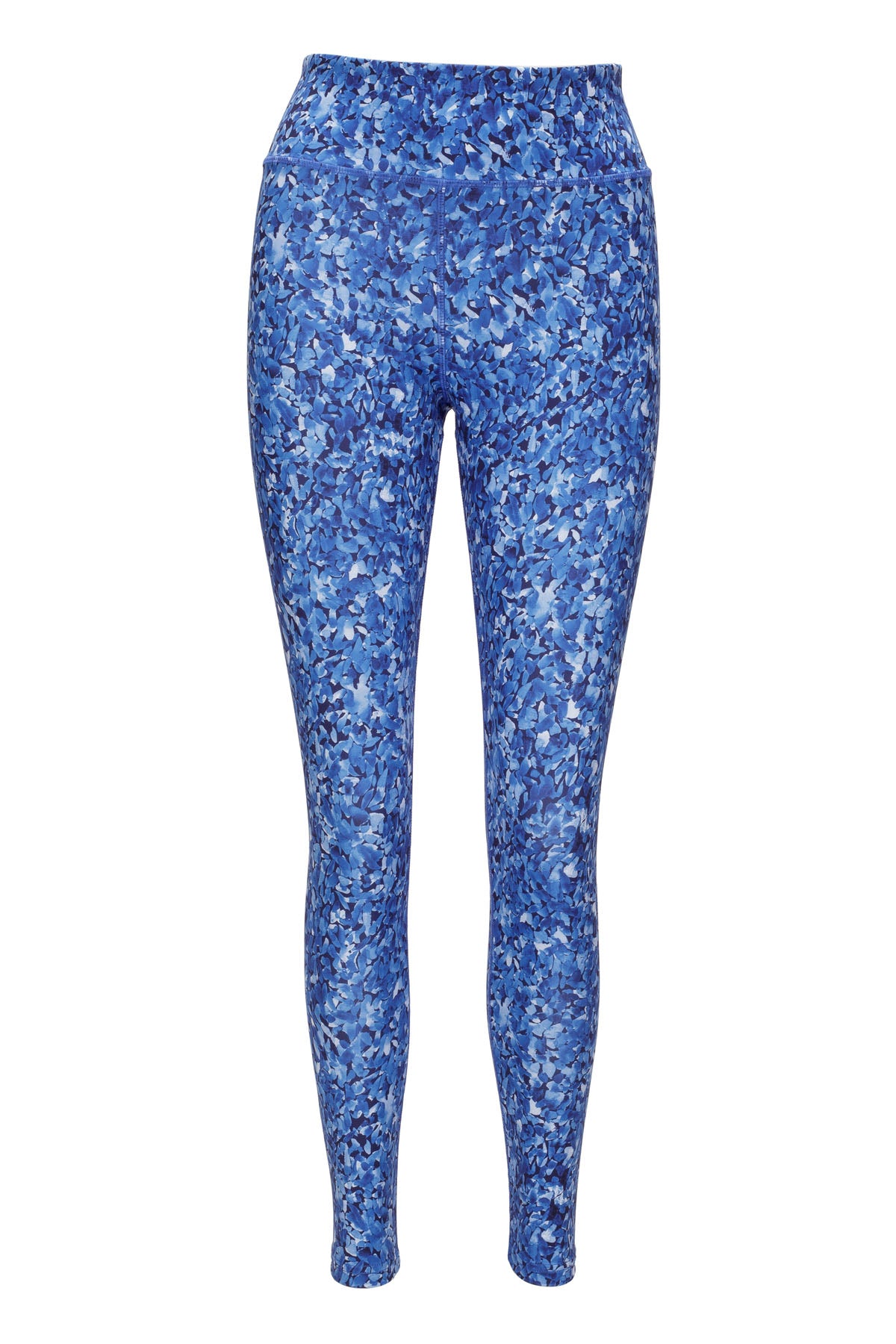 blue printed yoga pants