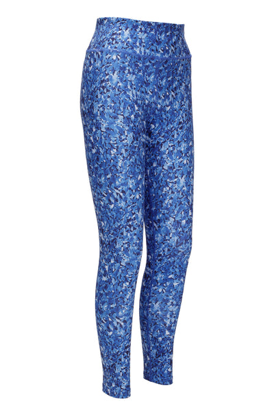 Blue printed yoga leggings