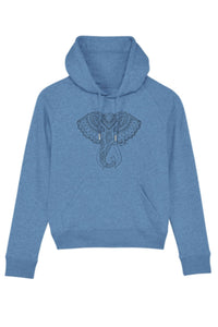 Blue Elephant Print Hoodie