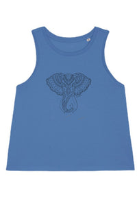 Blue Elephant Print Vest