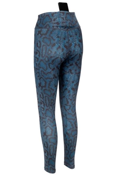 Blue Snake Print High Waist Leggings rear pocket