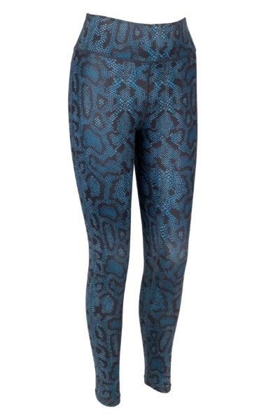 Blue Snake Print High Waist Leggings Front side