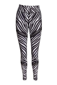 Zebra print high waist gym leggings 