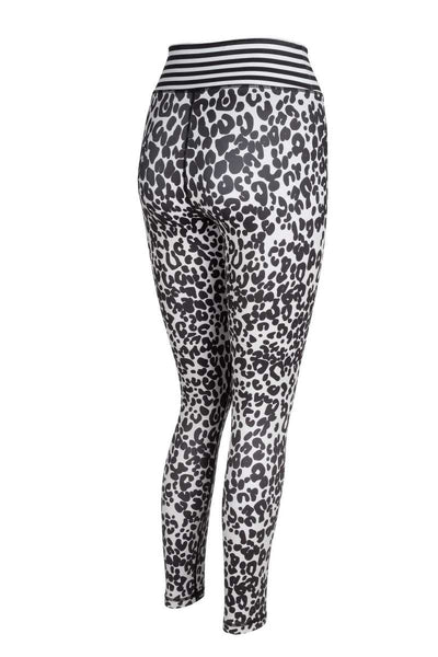 Wild Child Black and grey animal print high waist yoga leggings