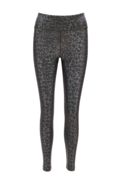 High waist foil animal print black yoga leggings