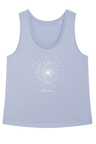 Pale Blue Celestial Print yoga Vest Top