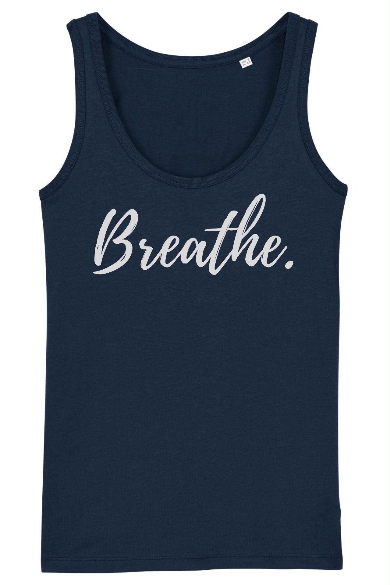 Navy Blue Breathe vest top - yoga and pilates vest