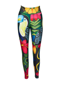 Toucan Printed high waist yoga pants 