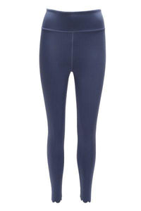 Moody Blue Scalloped 7/8 high waist gym leggings with pocket