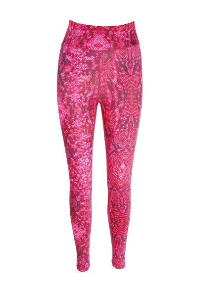 Pink high waist snake print gym leggings 