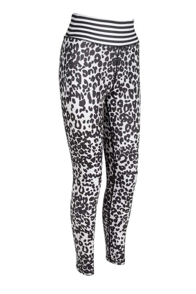 Wild Child Black and grey animal print high waist yoga leggings