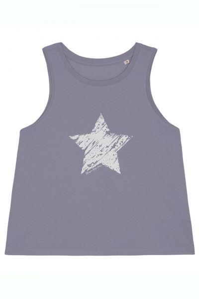 Lilac dancer style star print yoga vest 