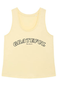 Grateful slogan vest  yoga top