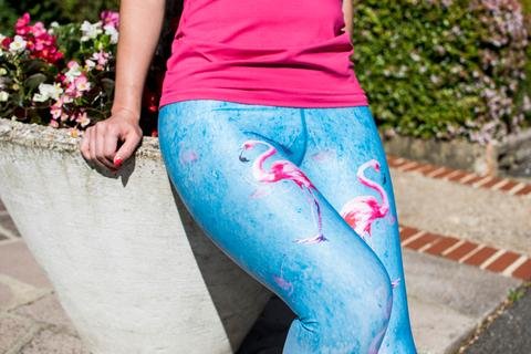 Flamingo print active leggings blossom yoga wear