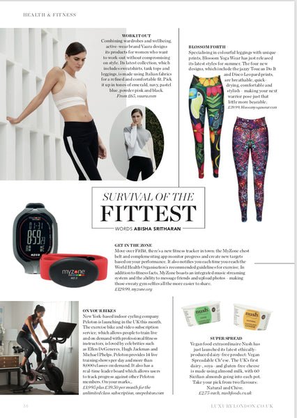 Blossom Yoga Wear Featured in Luxury London Magazine